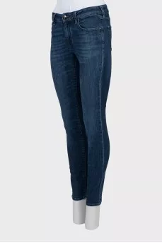 Low rise blue skinny jeans