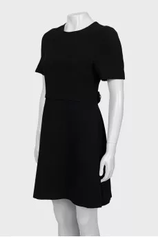 Wool dress with decor on the back