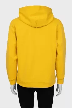 Yellow hoodie with embossed logo