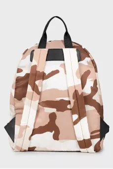 Backpack in military print with tag