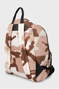 Backpack in military print with tag