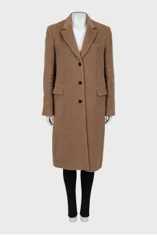 Brown single-breasted coat