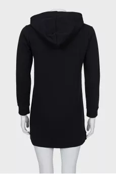 Dress with hood and silver logo