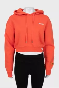 Red cropped hoodie