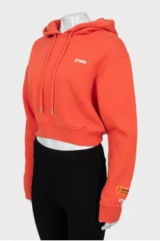 Red cropped hoodie