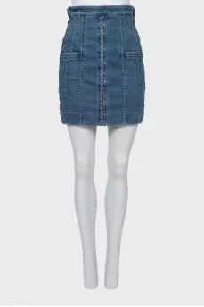 Slim fit denim mini skirt
