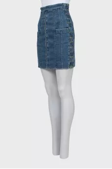 Slim fit denim mini skirt