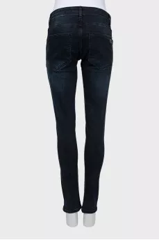 Dark blue ripped jeans