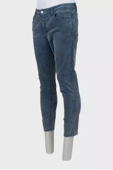 Men's blue velor trousers