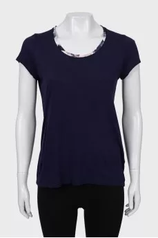 Silk T-shirt long at the back
