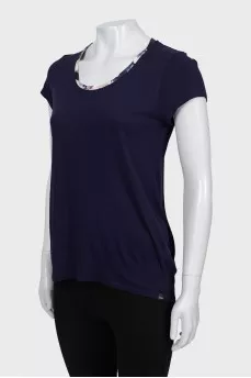 Silk T-shirt long at the back