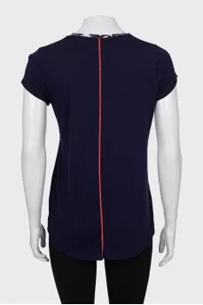 Silk T-shirt long at the back