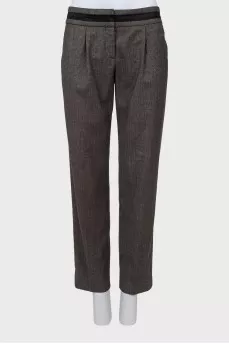 Wool trousers in fine print
