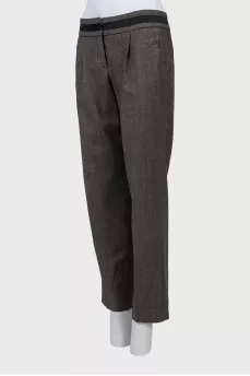 Wool trousers in fine print