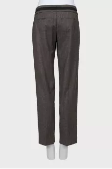Wool trousers in fine print