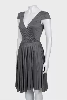 Gray dress with V-neck