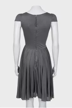 Gray dress with V-neck