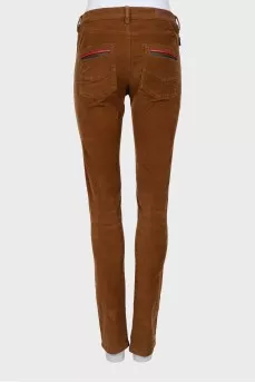 Corduroy jeans with gold hardware