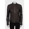 Leather jacket with perforations