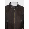 Leather jacket with perforations