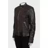 Leather jacket with perforations