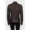 Leather jacket with perforations