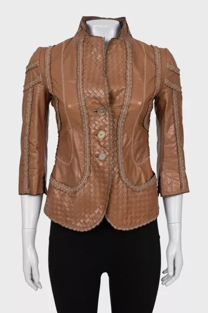 Brown leather jacket