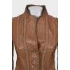Brown leather jacket