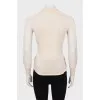 Cardigan with silk inserts