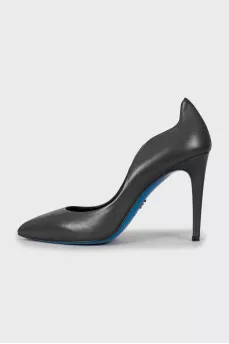Gray leather shoes