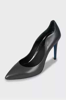 Gray leather shoes
