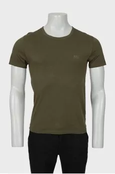 Men's khaki logo T-shirt