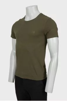 Men's khaki logo T-shirt