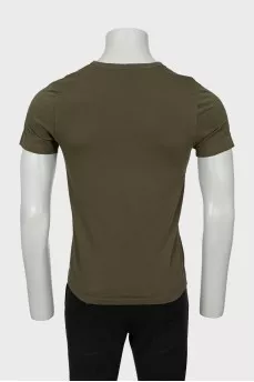 Men's khaki logo T-shirt