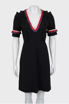 V-Neck Ruffle Dress