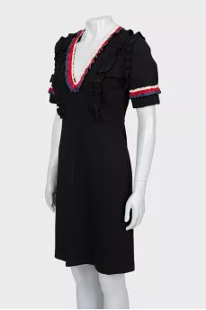 V-Neck Ruffle Dress