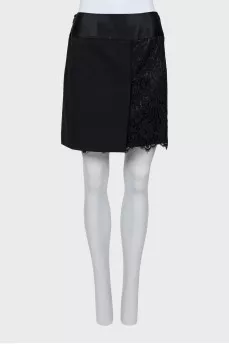 Black skirt with lace inserts