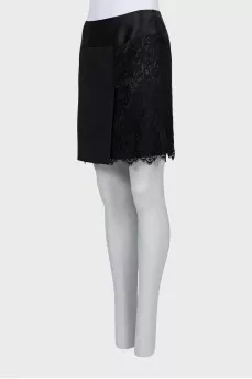 Black skirt with lace inserts