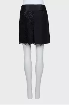 Black skirt with lace inserts