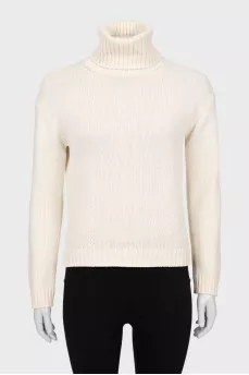 Beige turtleneck sweater