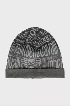 Set of hat and scarf in signature print