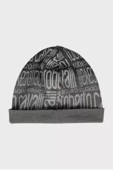 Set of hat and scarf in signature print