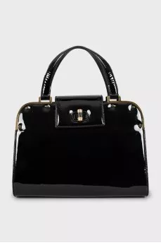 Patent leather tote bag