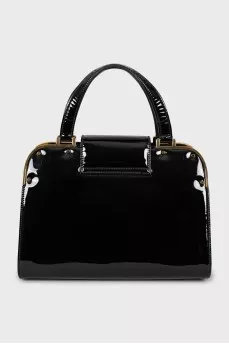 Patent leather tote bag