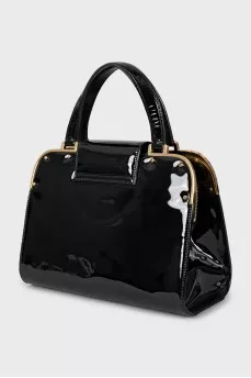 Patent leather tote bag