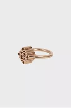 Silver ring with brand logo