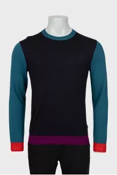 Men's knitted jumper in combined colors