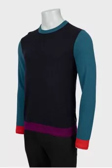 Men's knitted jumper in combined colors