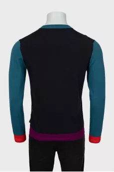 Men's knitted jumper in combined colors