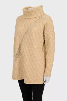 Beige knitted tunic